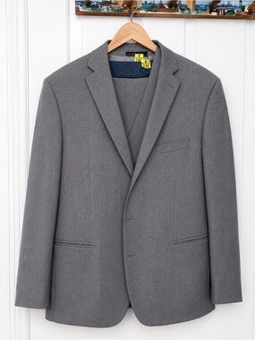 Lauren Ralph Lauren Gray 3 Piece Suit 48R Vest Pants 42x30 Wool Blend